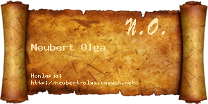 Neubert Olga névjegykártya